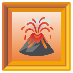 Volcano and Framed picture