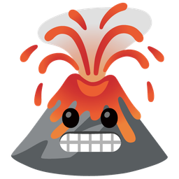 Volcano and Grimacing face
