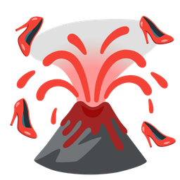 Volcano and High-heeled shoe