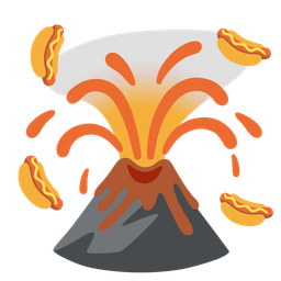 Volcano and Hot dog