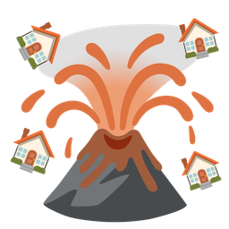 Volcano and House