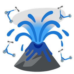 Volcano and Kick scooter