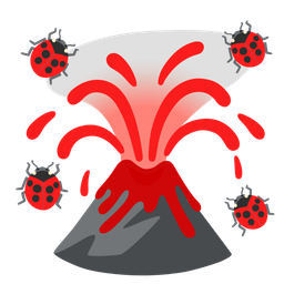 Volcano and Lady beetle