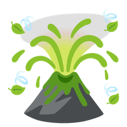 Volcano and Leaf fluttering in wind
