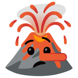 Volcano and Lying face
