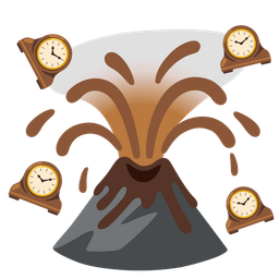 Volcano and Mantelpiece clock