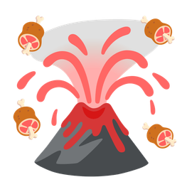 Volcano and Meat on bone