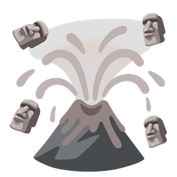 Volcano and Moai
