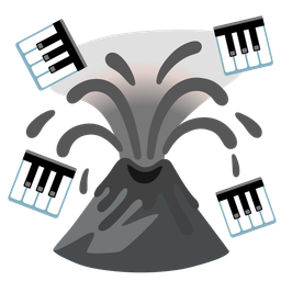 Volcano and Musical keyboard