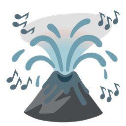 Volcano and Musical notes