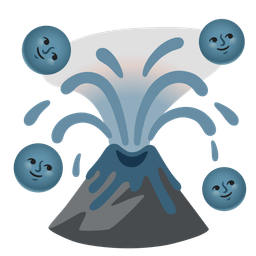 Volcano and New moon face