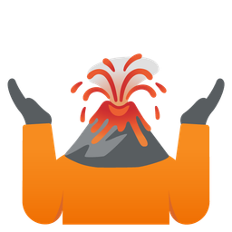 Volcano and Person shrugging