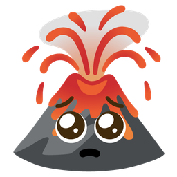 Volcano and Pleading face