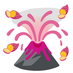 Volcano and Roasted sweet potato