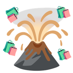 Volcano and Shopping bags