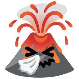 Volcano and Sneezing face