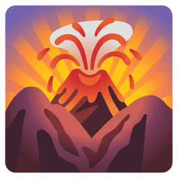 Volcano and Sunrise over mountains