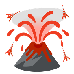 Volcano and Tokyo tower