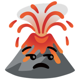 Volcano and Unamused face