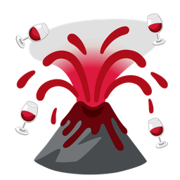 Volcano and Wine glass