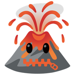 Volcano and Zipper-mouth face