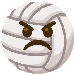 volleyball and angry face