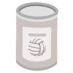volleyball and canned food