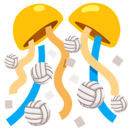 volleyball and confetti ball