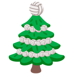 volleyball and evergreen tree