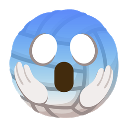 volleyball and face screaming in fear