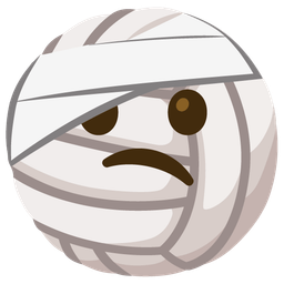 volleyball and face with head-bandage