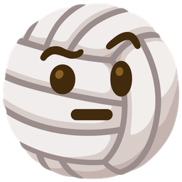 volleyball and face with raised eyebrow