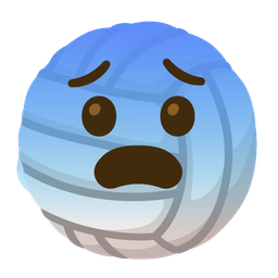 volleyball and fearful face