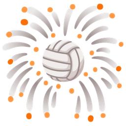 volleyball and fireworks
