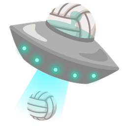 volleyball and flying saucer