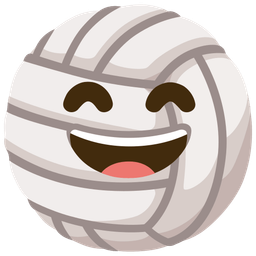 Volleyball and Grinning face with smiling eyes