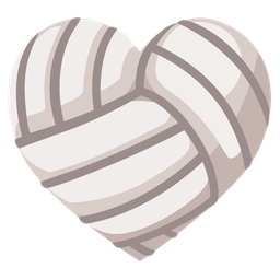 volleyball and heart suit