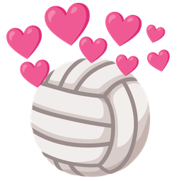 volleyball and heart with arrow
