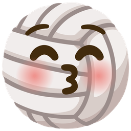 Volleyball and Kissing face with closed eyes