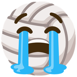 volleyball and loudly crying face