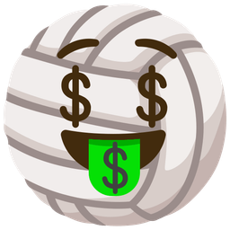 Volleyball and Money-mouth face