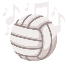 volleyball and musical notes