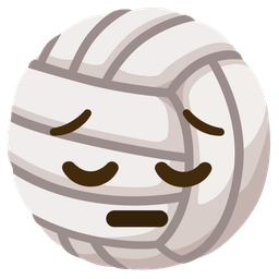volleyball and pensive face