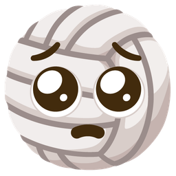 volleyball and pleading face