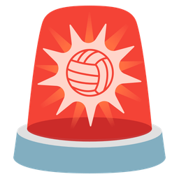 volleyball and police car light