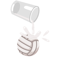 volleyball and pouring liquid