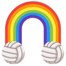 volleyball and rainbow