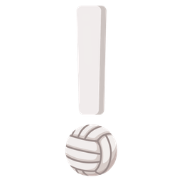 volleyball and red exclamation mark