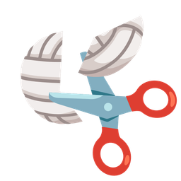 volleyball and scissors