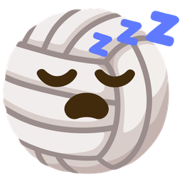 volleyball and sleeping face